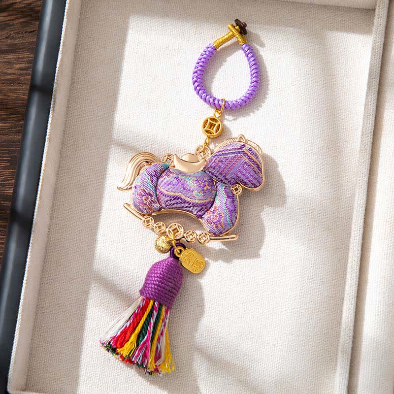 Ownkoti Handmade Oriental Horse Decorative Hanging Ornament - Purple - 2PCS - 1.97"W x 5.79"L - image 4
