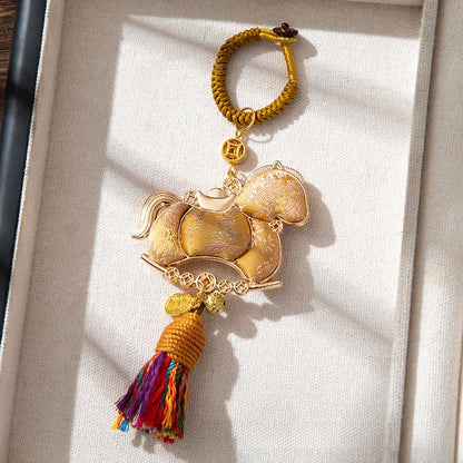 Ownkoti Handmade Oriental Horse Decorative Hanging Ornament - Yellow - 2PCS - 1.97"W x 5.79"L - image 10