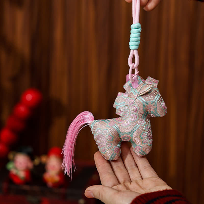 Ownkoti Vintage Zodiac Horse Hanging Ornament - Pink - 4PCS - 4.33"W x 9.05"L - image 1