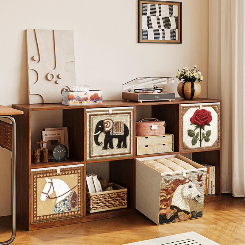 Ownkoti Retro Horse Bird Fabric Storage Basket - image 3
