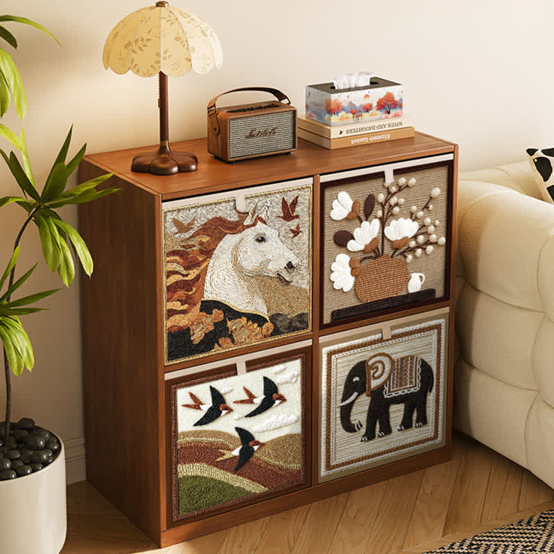Ownkoti Retro Horse Bird Fabric Storage Basket - image 2