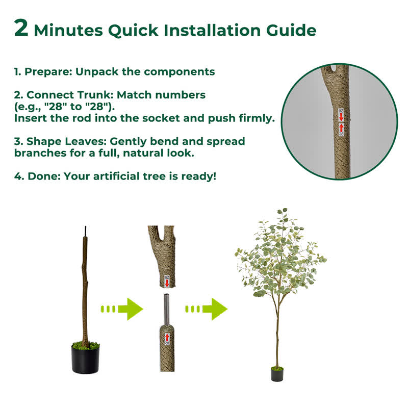 Ownkoti Faux Eucalyptus Tree in Pot with Realistic Leaves - image 16