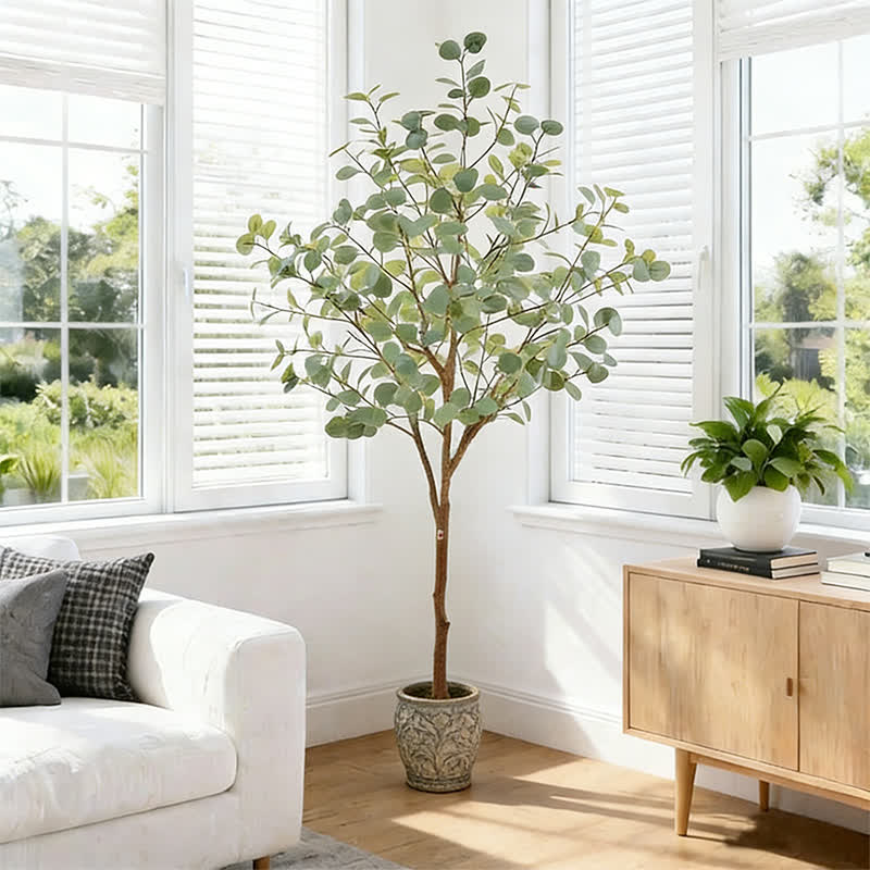 Ownkoti Faux Eucalyptus Tree in Pot with Realistic Leaves - image 4