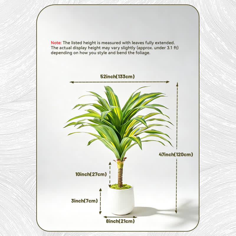 Ownkoti Artificial Dracaena Tree in White Pot for Indoor Outdoor - 2PCS - 47"H - image 10