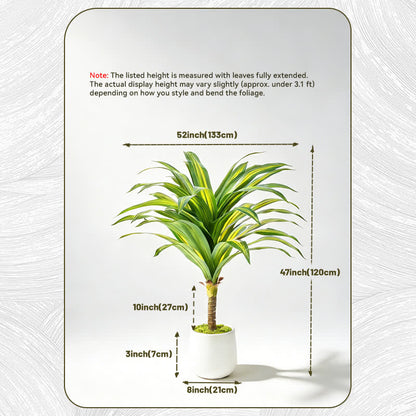 Ownkoti Artificial Dracaena Tree in White Pot for Indoor Outdoor - 2PCS - 47"H - image 10