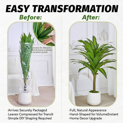 Ownkoti Artificial Dracaena Tree in White Pot for Indoor Outdoor - image 16