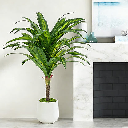 Ownkoti Artificial Dracaena Tree in White Pot for Indoor Outdoor - image 1