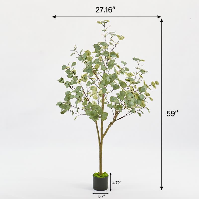 Ownkoti Faux Eucalyptus Tree in Pot with Realistic Leaves - 2PCS - 59"H - image 12