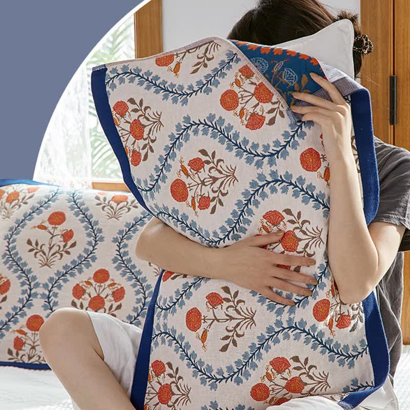 Ownkoti Bluebell Flower Cotton Breathable Pillow Towel (2PCS) - image 1