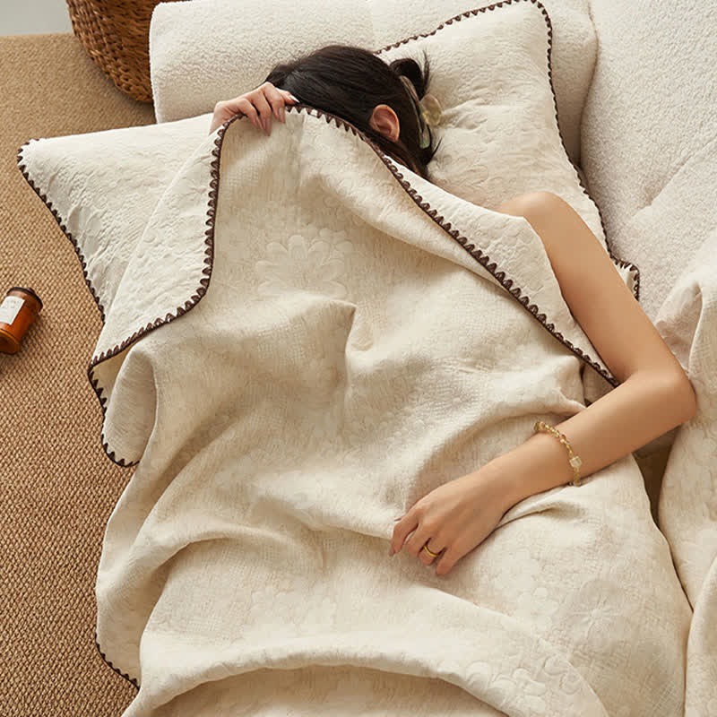 Ownkoti Textured Floral Cotton Linen Quilt - image 3