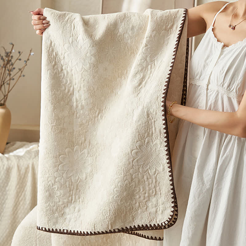 Ownkoti Textured Floral Cotton Linen Quilt - image 11