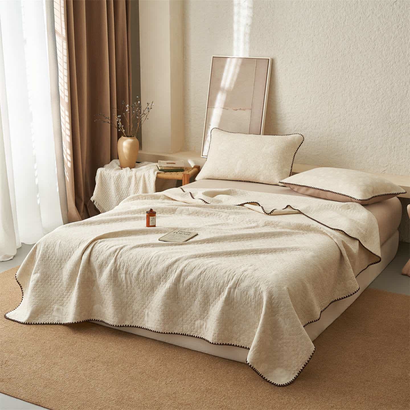 Ownkoti Textured Rabbit Cotton Linen Quilt - image 1