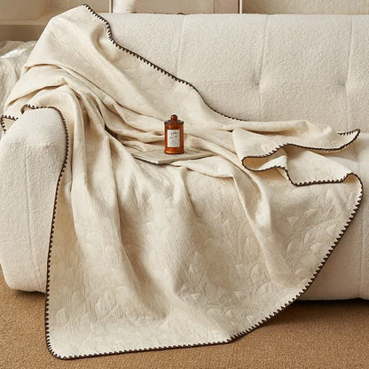 Ownkoti Textured Leaf Cotton Linen Quilt - image 1