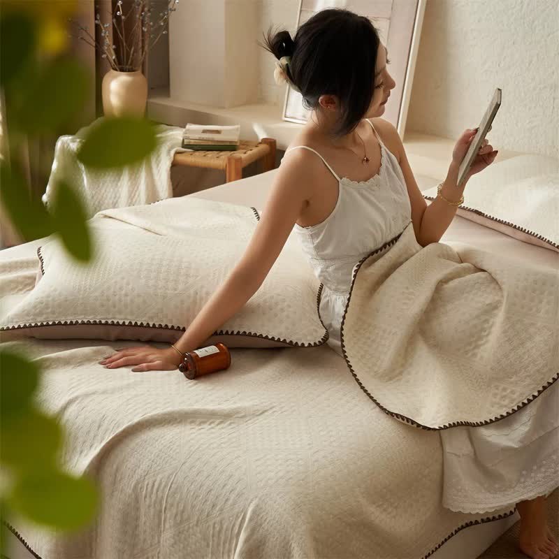 Ownkoti Textured Waffle Cotton Linen Quilt - image 2