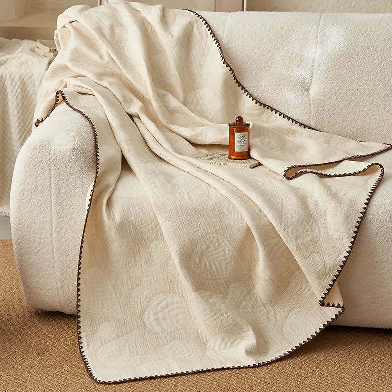 Ownkoti Textured Botanical Leaf Cotton Linen Quilt - image 1