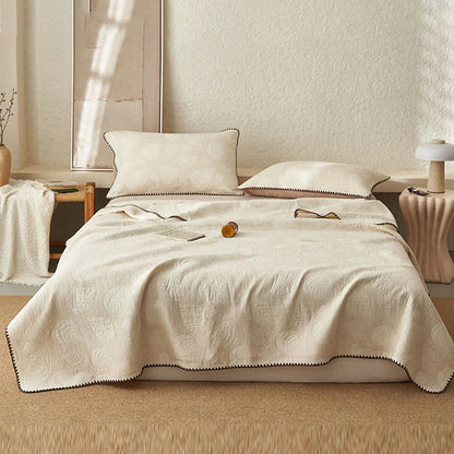 Ownkoti Textured Botanical Leaf Cotton Linen Quilt - Quilt - King - image 0