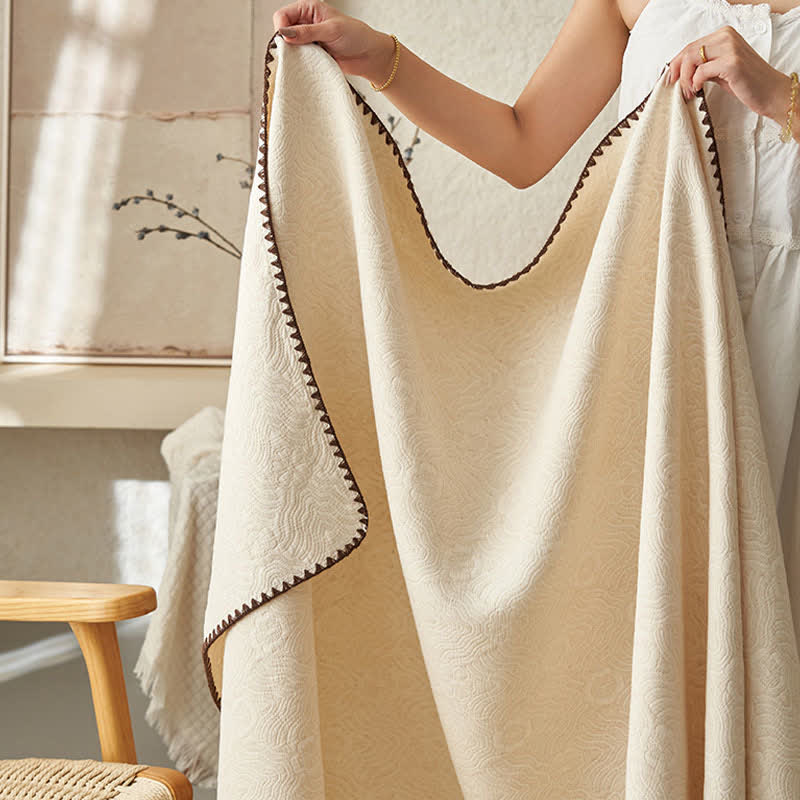 Ownkoti Textured Geometric Floral Cotton Linen Quilt - image 11