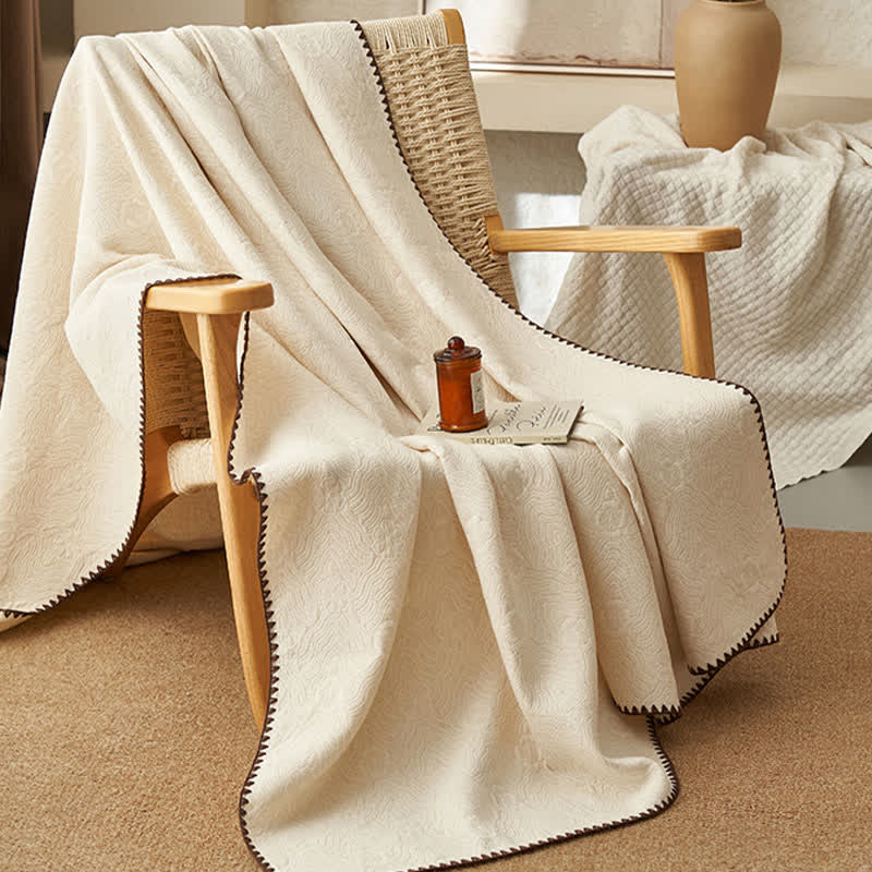 Ownkoti Textured Geometric Floral Cotton Linen Quilt - image 8