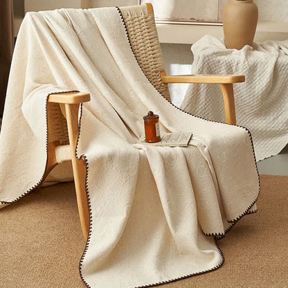 Ownkoti Textured Geometric Floral Cotton Linen Quilt - image 8