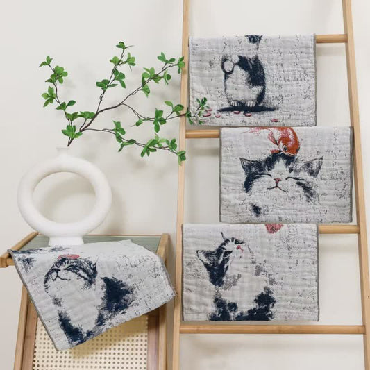 Ownkoti Country Cat & Fruits Cotton Gauze Kitchen Towel - image 0