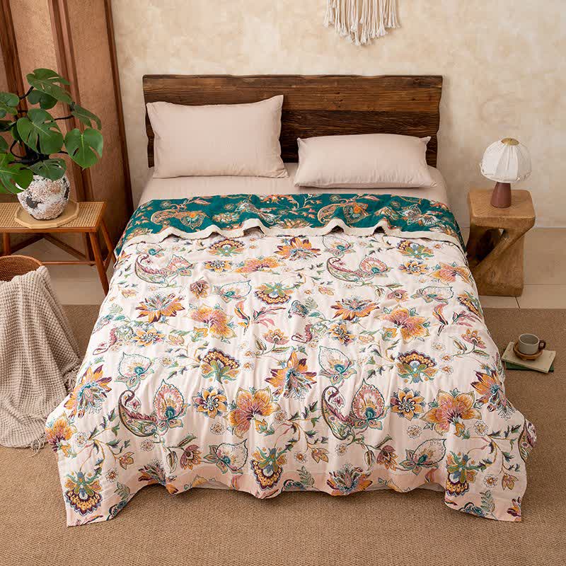 Ownkoti Vintage Ethnic Style Cotton Gauze Blanket - image 3