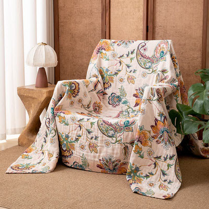 Ownkoti Vintage Ethnic Style Cotton Gauze Blanket - 90"W x 98"L - image 0