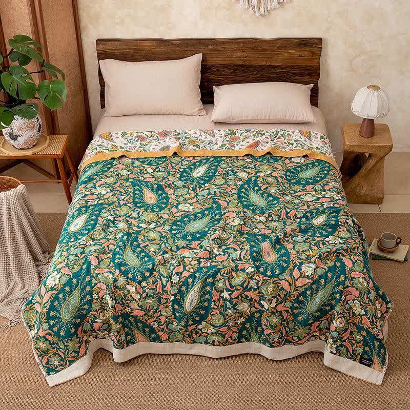 Ownkoti Reversible Paisley & Floral Cotton Gauze Blanket - image 4