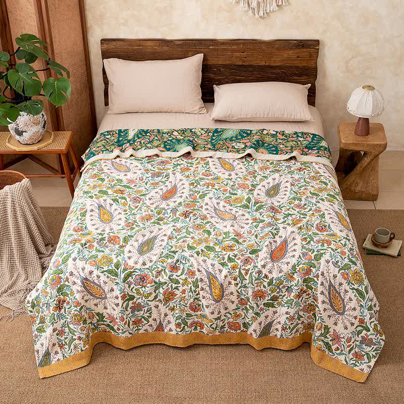 Ownkoti Reversible Paisley & Floral Cotton Gauze Blanket - image 3