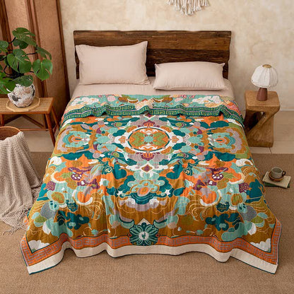 Ownkoti Retro Artistic Floral Cotton Gauze Blanket - image 4