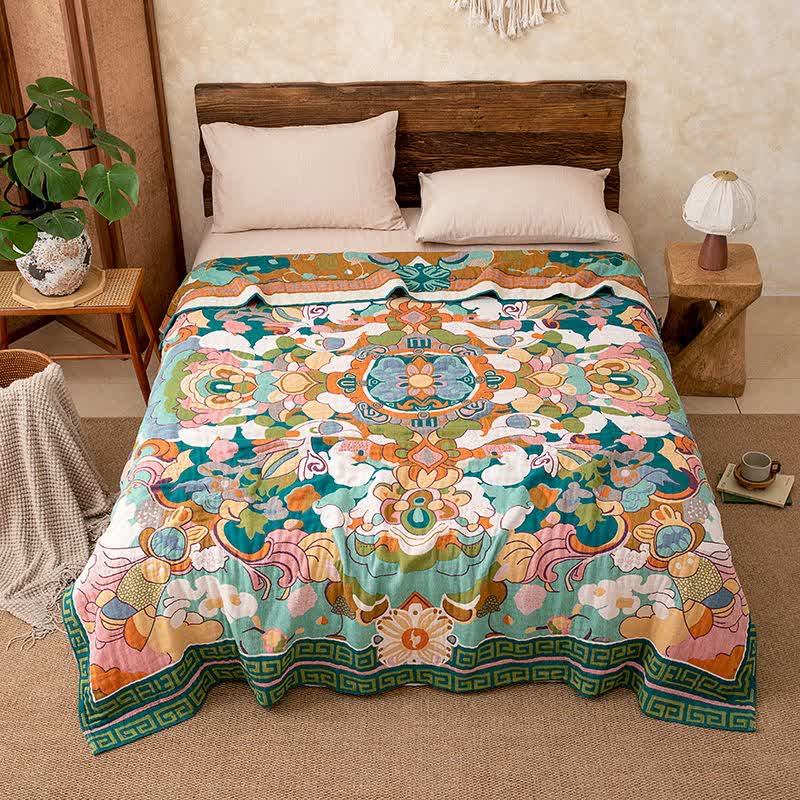 Ownkoti Retro Artistic Floral Cotton Gauze Blanket - image 3