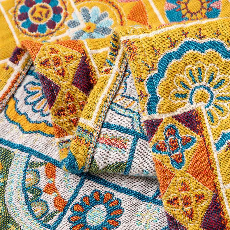 Ownkoti Geometric Pattern Plaid Cotton Gauze Blanket - image 5