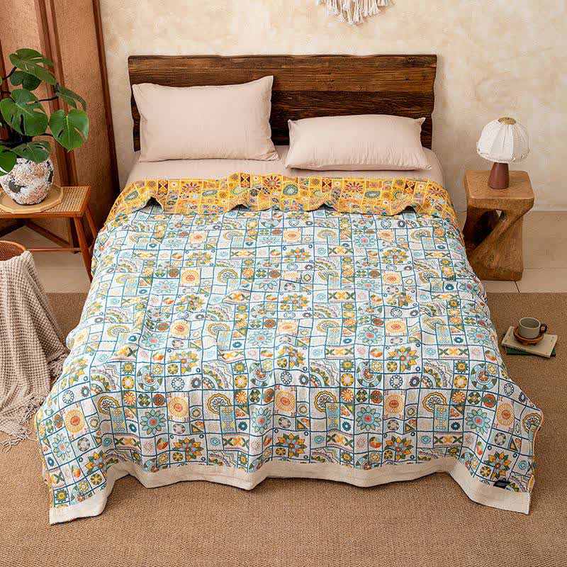 Ownkoti Geometric Pattern Plaid Cotton Gauze Blanket - image 4