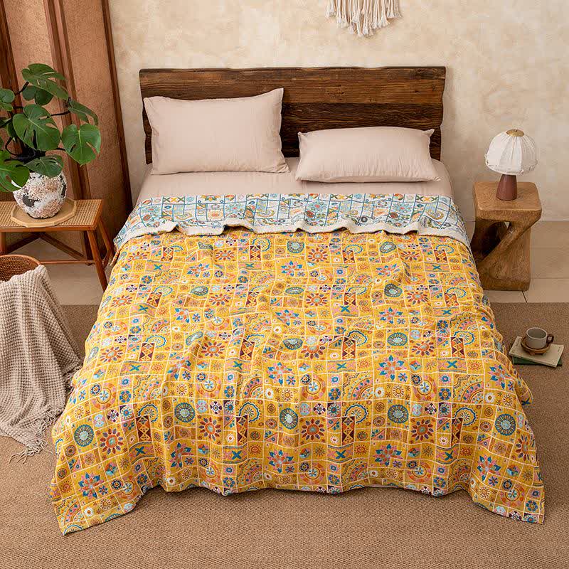 Ownkoti Geometric Pattern Plaid Cotton Gauze Blanket - image 3