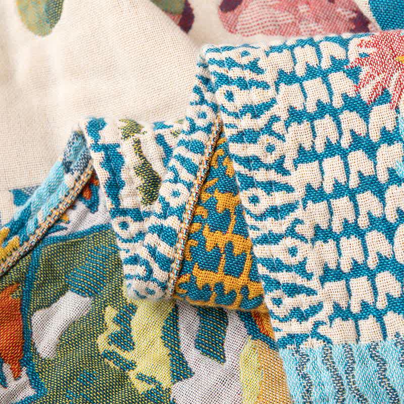 Ownkoti Artistic Floral Patchwork Cotton Gauze Blanket - image 5