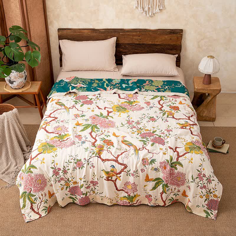 Ownkoti Country Floral Bird Cotton Gauze Blanket - image 3