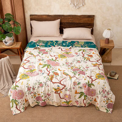 Ownkoti Country Floral Bird Cotton Gauze Blanket - image 3