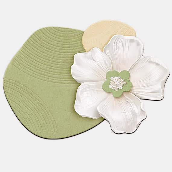 Ownkoti Floral Inspired Diatom Mud Bath Mat - Green - 31"x 47" - image 2