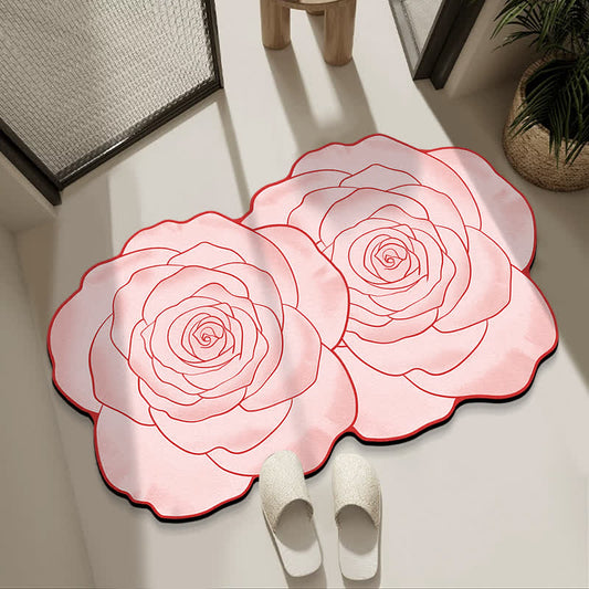 Ownkoti Rose Inspired Diatom Mud Bath Mat - Pink - 31"x 47" - image 0