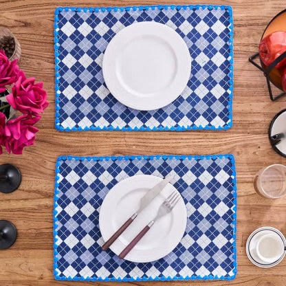 Ownkoti Diamond Check Jacquard Fabric Placemat(4PCS) - image 7