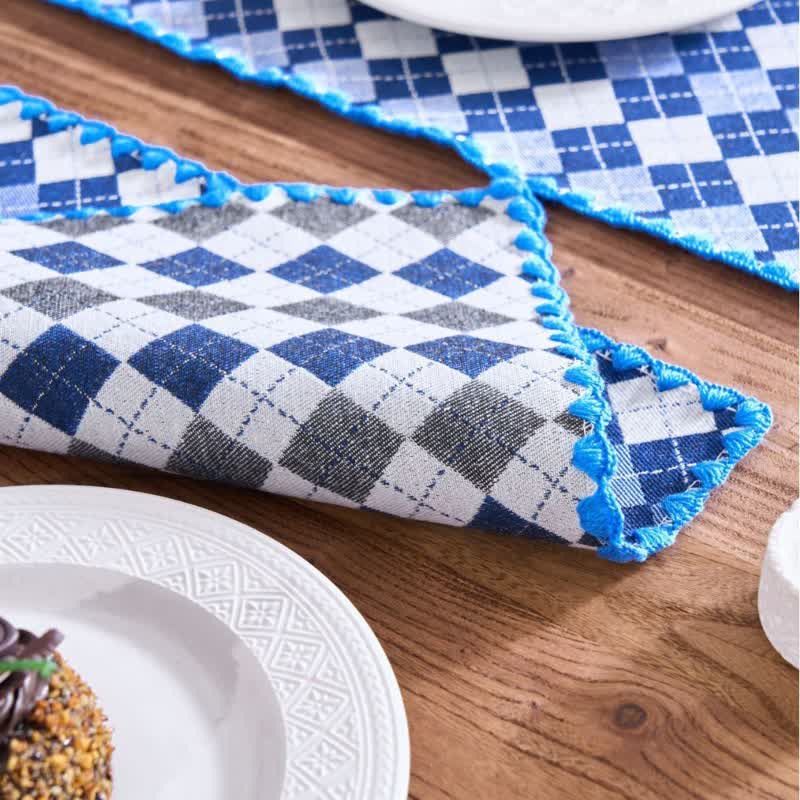 Ownkoti Diamond Check Jacquard Fabric Placemat(4PCS) - image 9