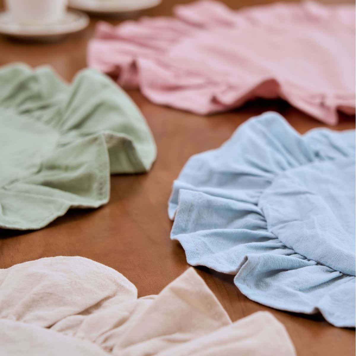 Ownkoti Minimalist Solid Color Ruffled Edge Placemat(4PCS) - image 2