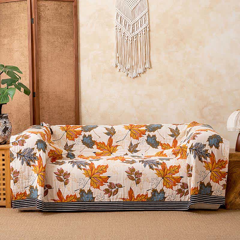 Ownkoti Reversible Maple Leaf Cotton Gauze Blanket - image 1