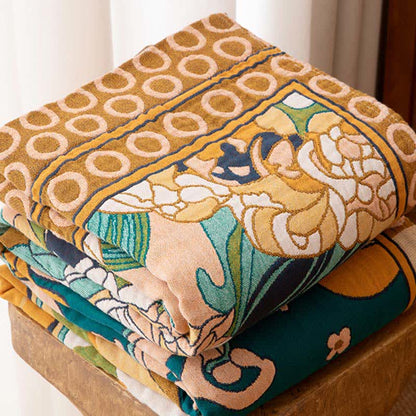 Ownkoti Luxury Retro Floral Cotton Gauze Blanket - image 2