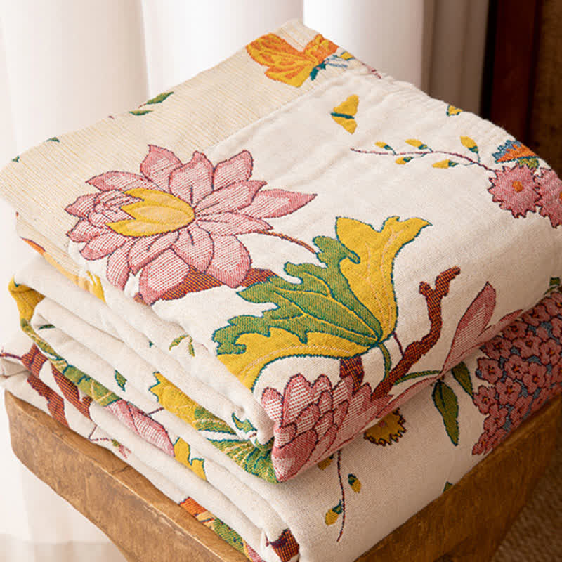 Ownkoti Country Floral Bird Cotton Gauze Blanket - image 2