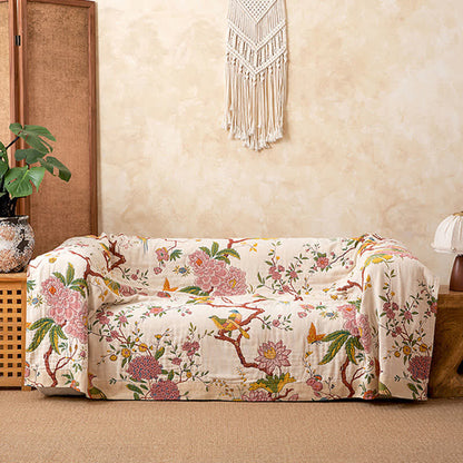 Ownkoti Country Floral Bird Cotton Gauze Blanket - image 1