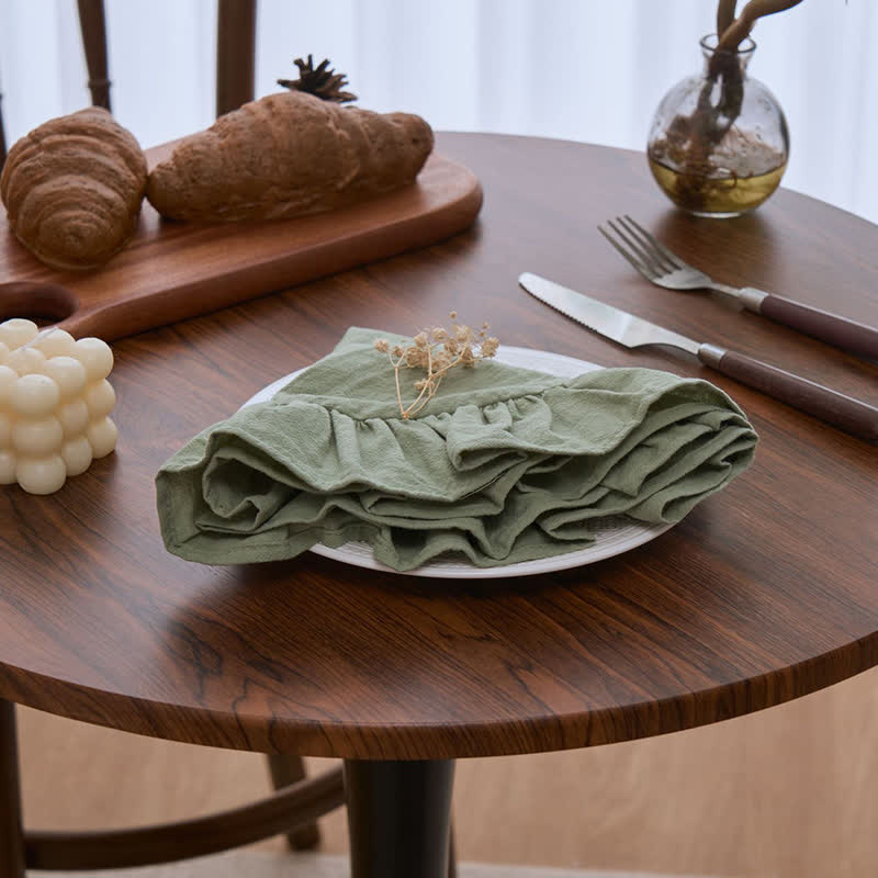 Ownkoti Minimalist Solid Color Ruffled Edge Placemat(4PCS) - image 20