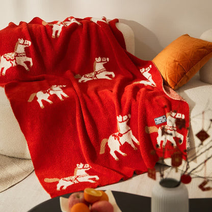 Ownkoti Year of the Horse Fleece Throw Blanket - image 2