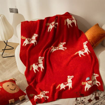 Ownkoti Year of the Horse Fleece Throw Blanket - image 1