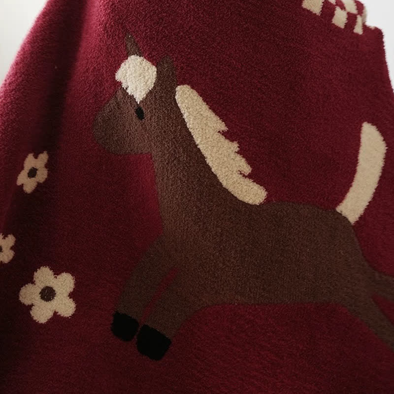 Ownkoti Festive Equestrian Red Fleece Blanket - image 7