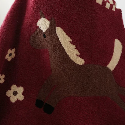 Ownkoti Festive Equestrian Red Fleece Blanket - image 7